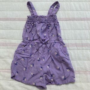 Cat & Jack Purple Floral One Piece Tank Romper - 18 months